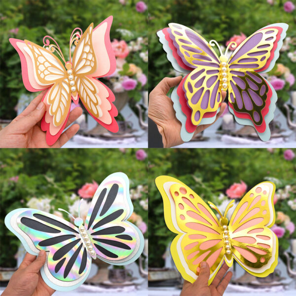 3D-Four-Layer-Hollow-Butterfly-Wall-Sticker-Wedding-Decoration-Festival-Home-Decor-Wallpaper-Pearl-Paper-Butterflies