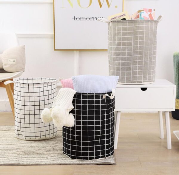 Cotton-Linen-Dirty-Laundry-Basket-Foldable-Round-Waterproof-Organizer-Bucket-Clothing-Children-Toy-Large-Capacity-Storage-1