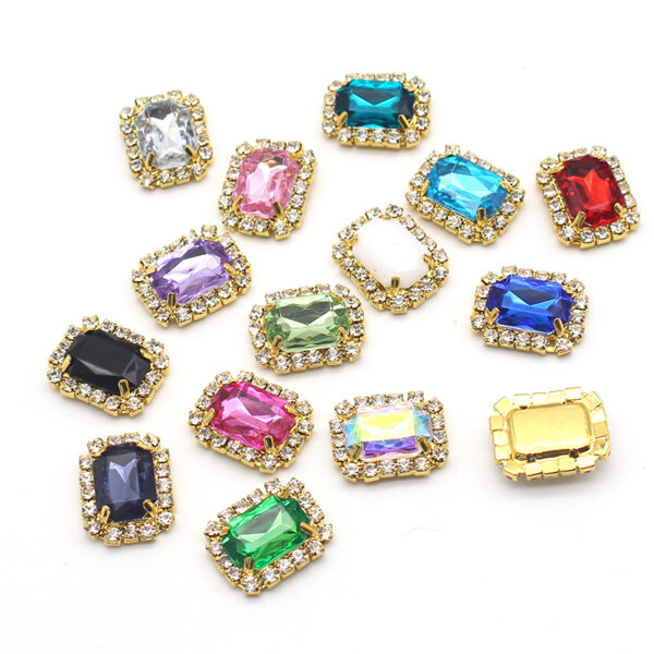 NEW-Golden-10PCS-20-16mm-Rectangle-Acrylic-Rhinestone-Button-4-Hole-Sewing-Decoration-Button-For-Wedding-4